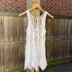 Crocheted white tank. By Free people